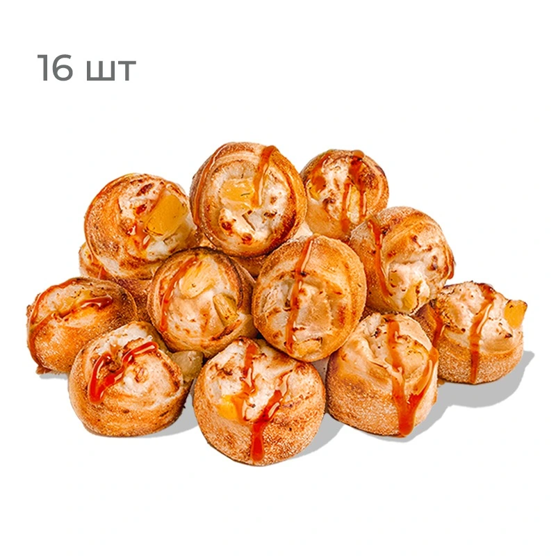 Рулетики с ананасом и сливочным сыром,16 шт - Попробуйте наши невероятно сочные рулетики с ананасом и сливочным сыром, политые солёной карамелью. Новый уровень удовольствия!