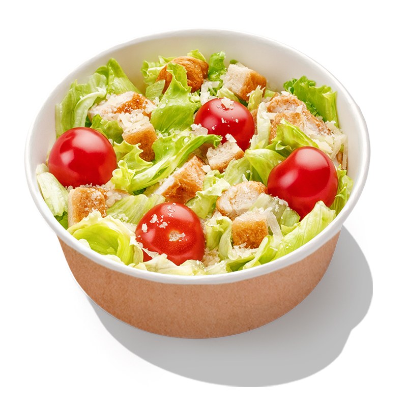 Салат Цезарь - Запечённое филе цыпленка, томаты черри, салат айсберг, гренки, пармезан, итальянские травы и соус цезарь