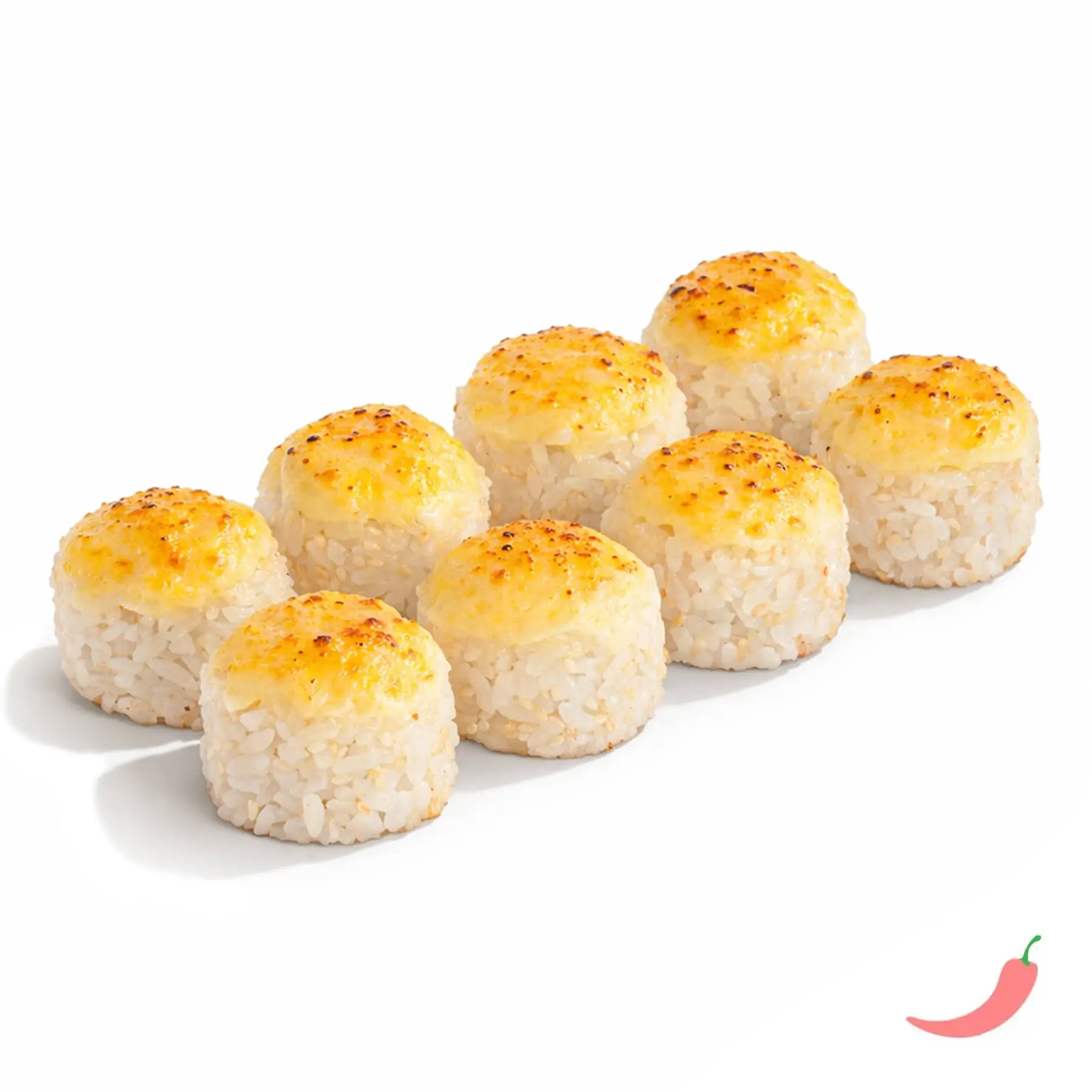 Запеченный ролл Сливочный цыплёнок - Копчёный цыплёнок, хрустящий огурчик, сливочный сыр, кунжут и пикантный соус