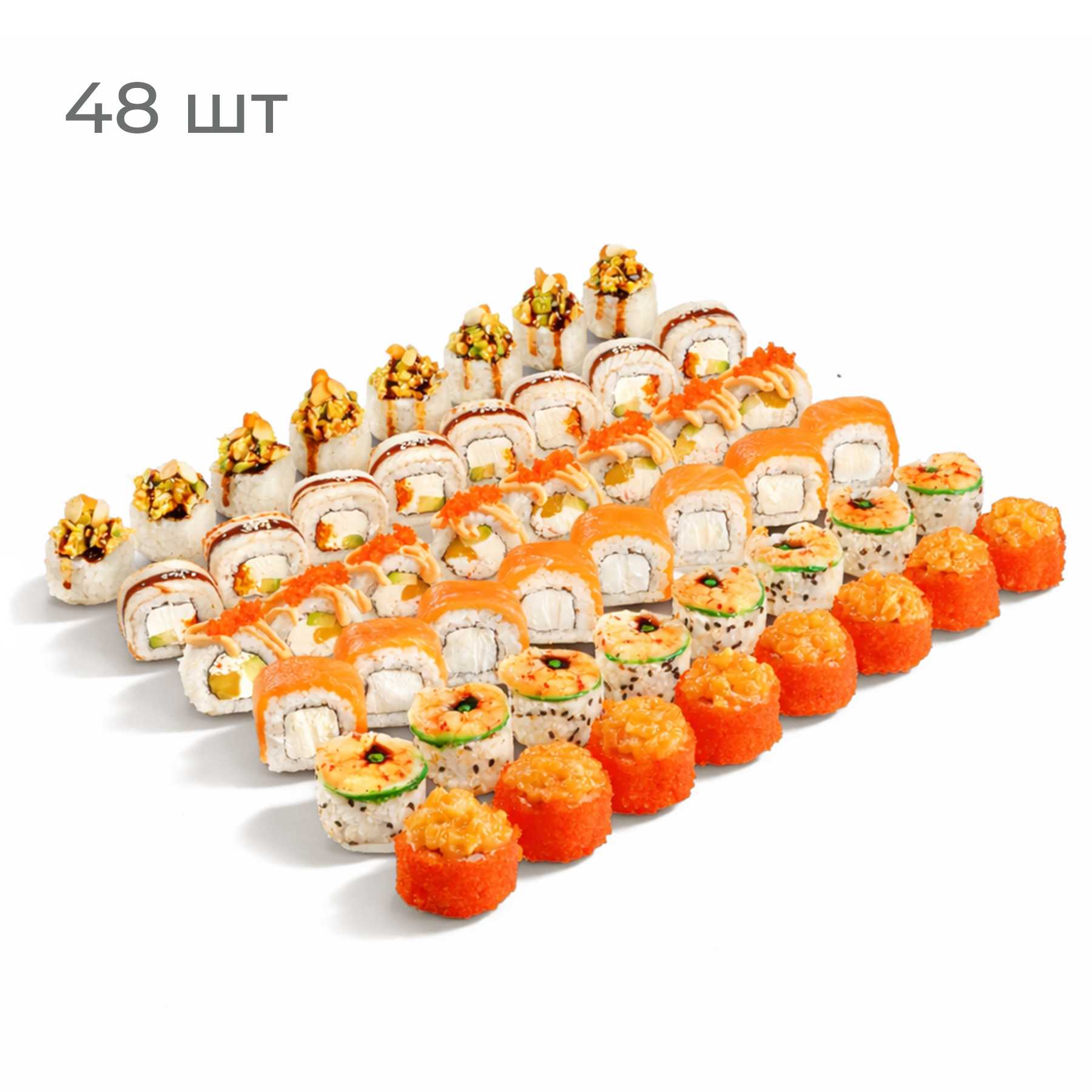 Япоки - Фирменный сет от Шефа. Филадельфия, Сливочный Угорь, Креветка Васаби, Угорь Тартар, Фудзи и Тропический Краб