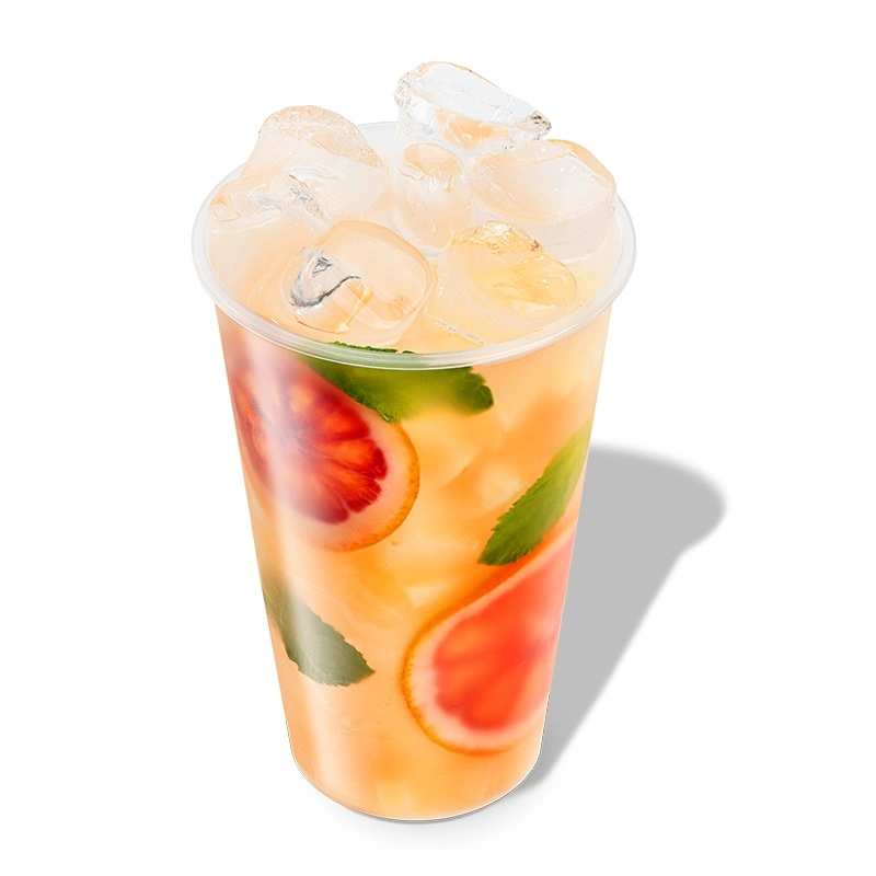 Лимонад ананас-красный апельсин - Ананас, мята, красный апельсин, сок лимона, сироп красный апельсин, сироп ананас, газированная вода, лёд