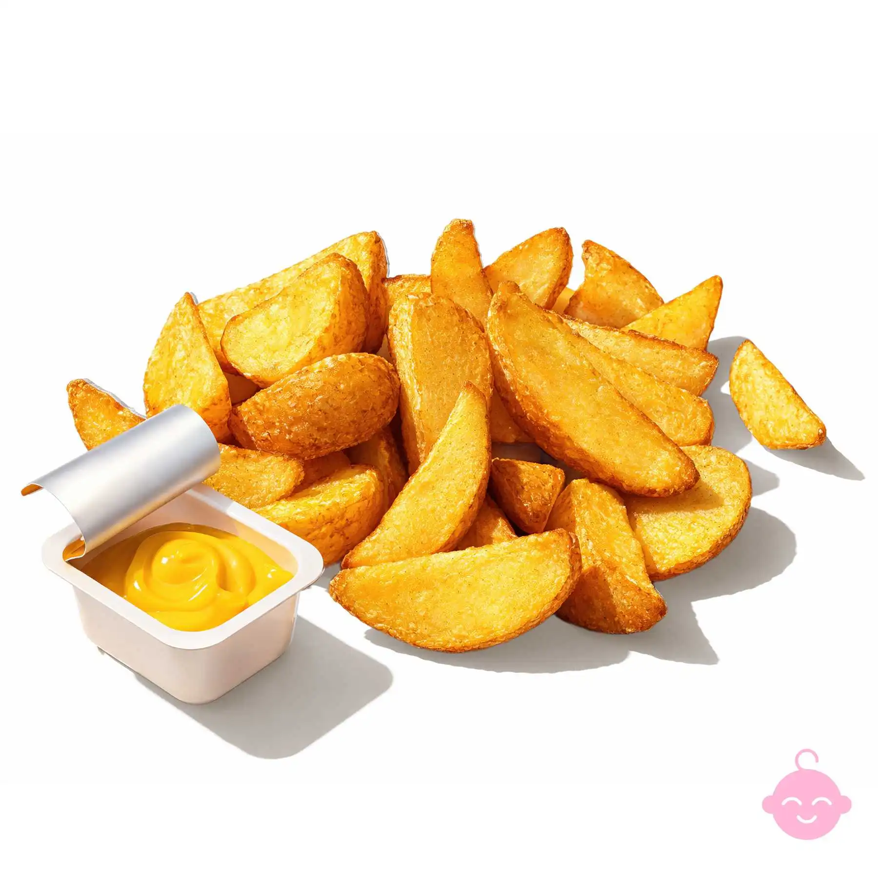 Картофельные дольки с соусом - Ароматные дольки картофеля, запечённые в печи и сырный соус в комплекте