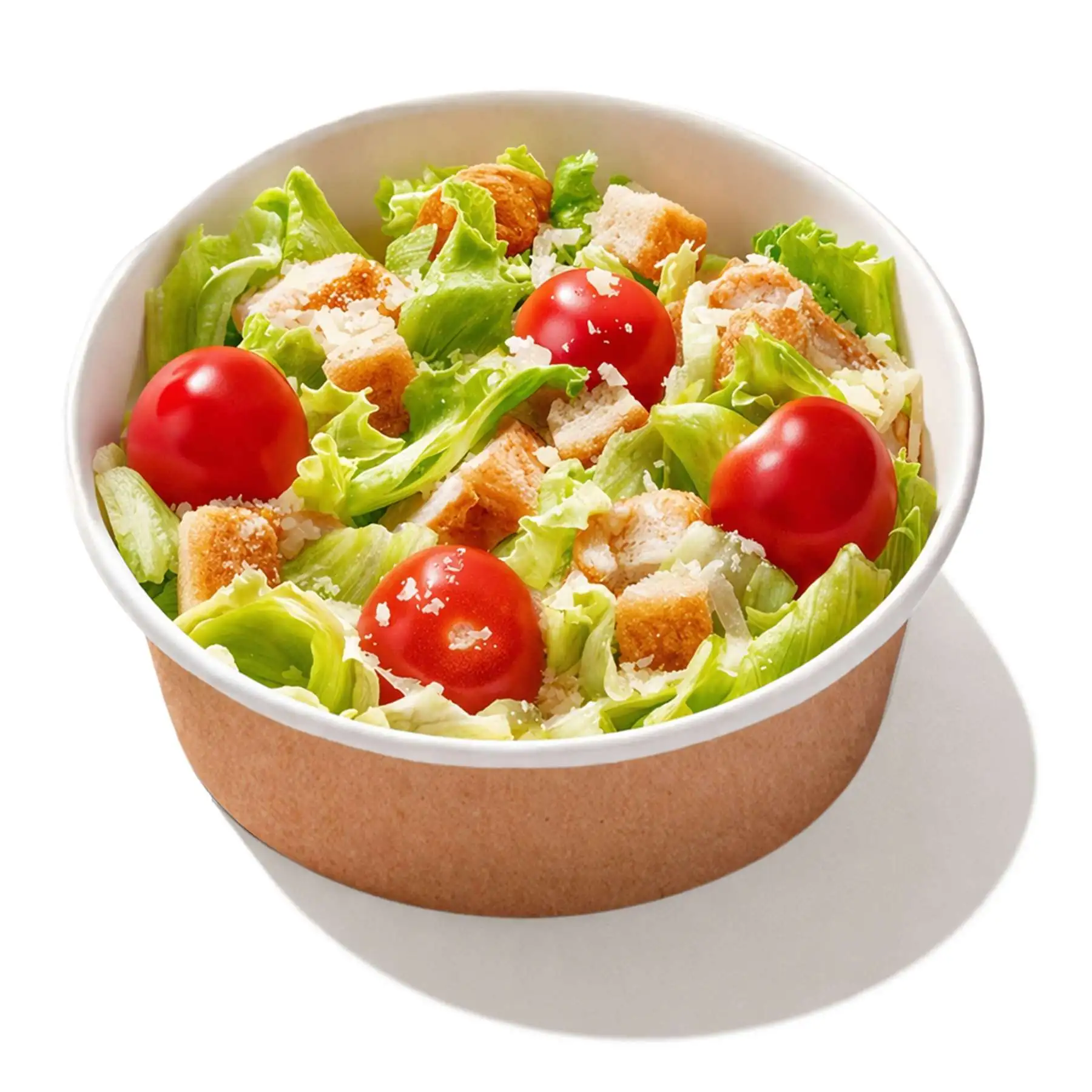 Салат Цезарь - Запечённое филе цыпленка, томаты черри, салат айсберг, гренки, пармезан, итальянские травы и соус цезарь