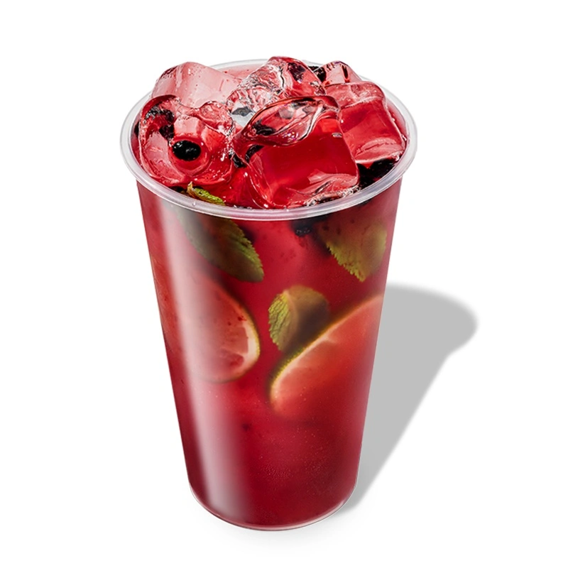 Лимонад черничный мохито - Черника, мята, лайм, сок лимона, сироп мята, основа черника-голубика, газированная вода, лёд