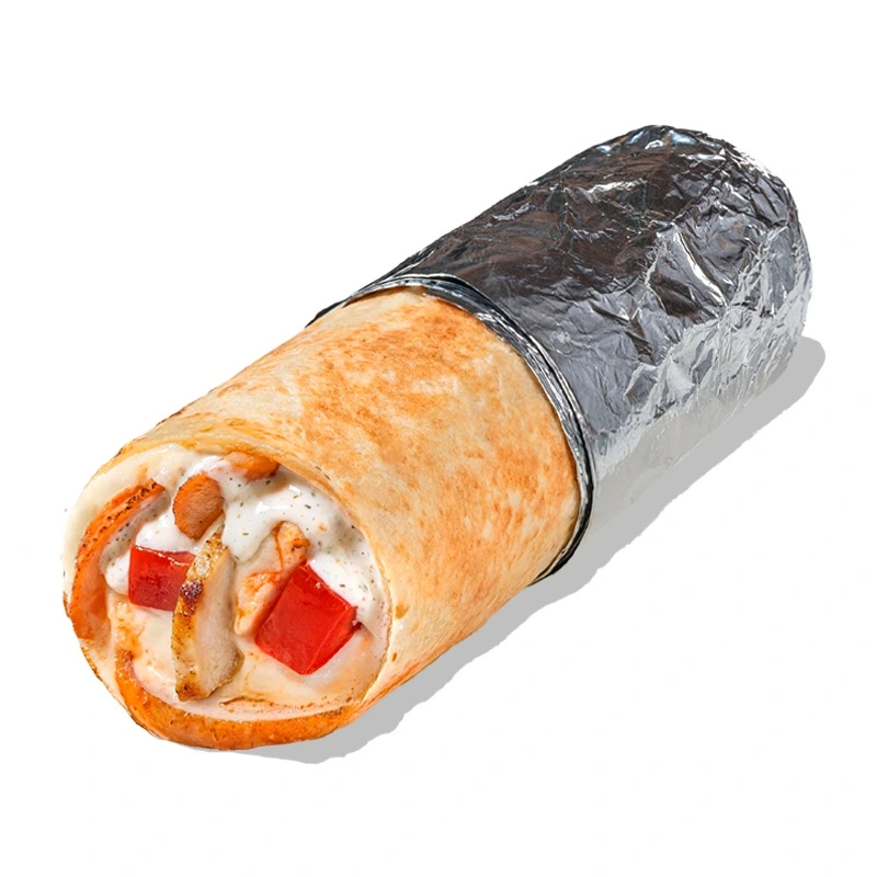 Чикен ролл - Запечённый ролл в пшеничной лепёшке с цыплёнком, томатами, соусом ранч и моцареллой