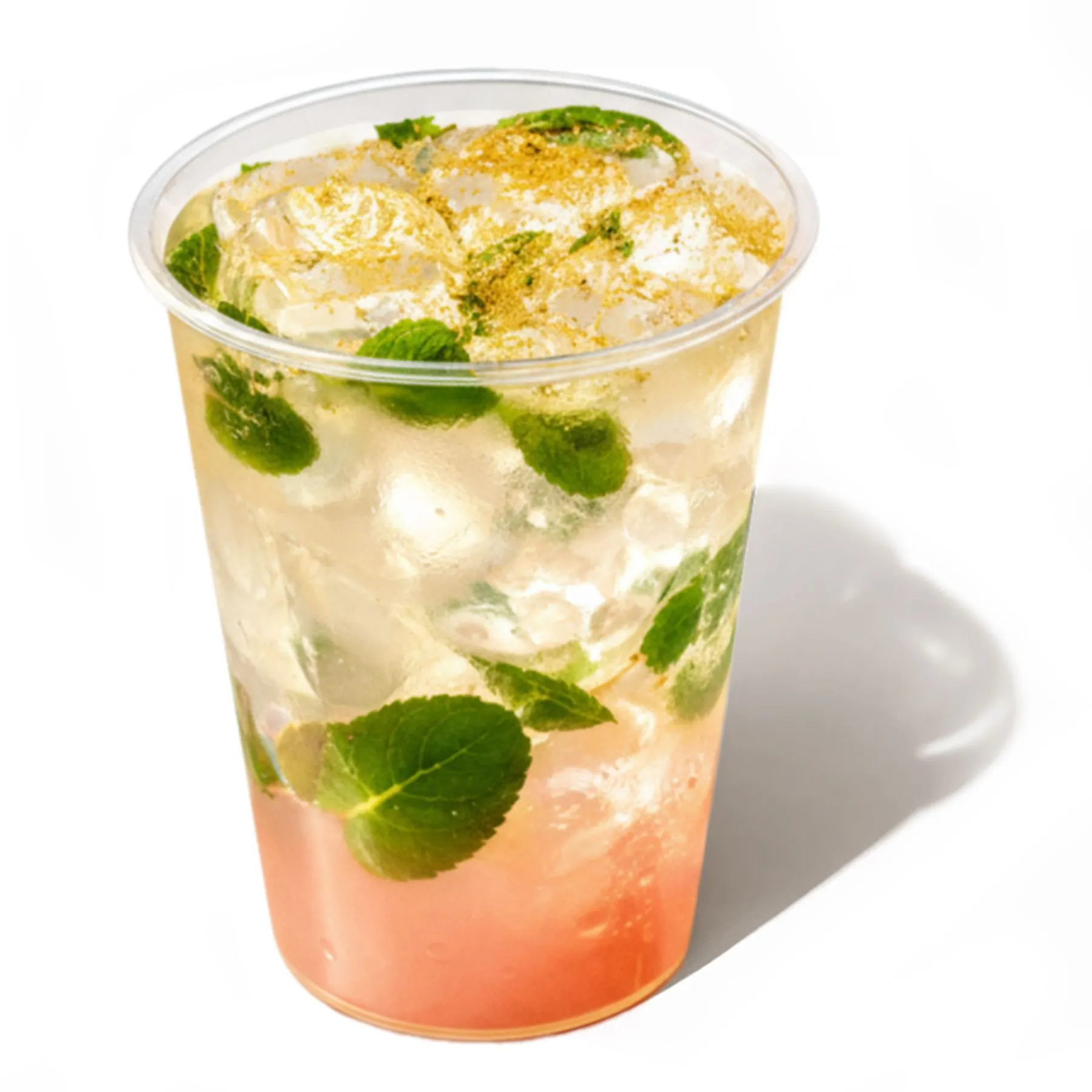 Лимонад Мятный Персик - Освежающий лимонад с ярким вкусом персика, соком цитрусов и свежестью мяты