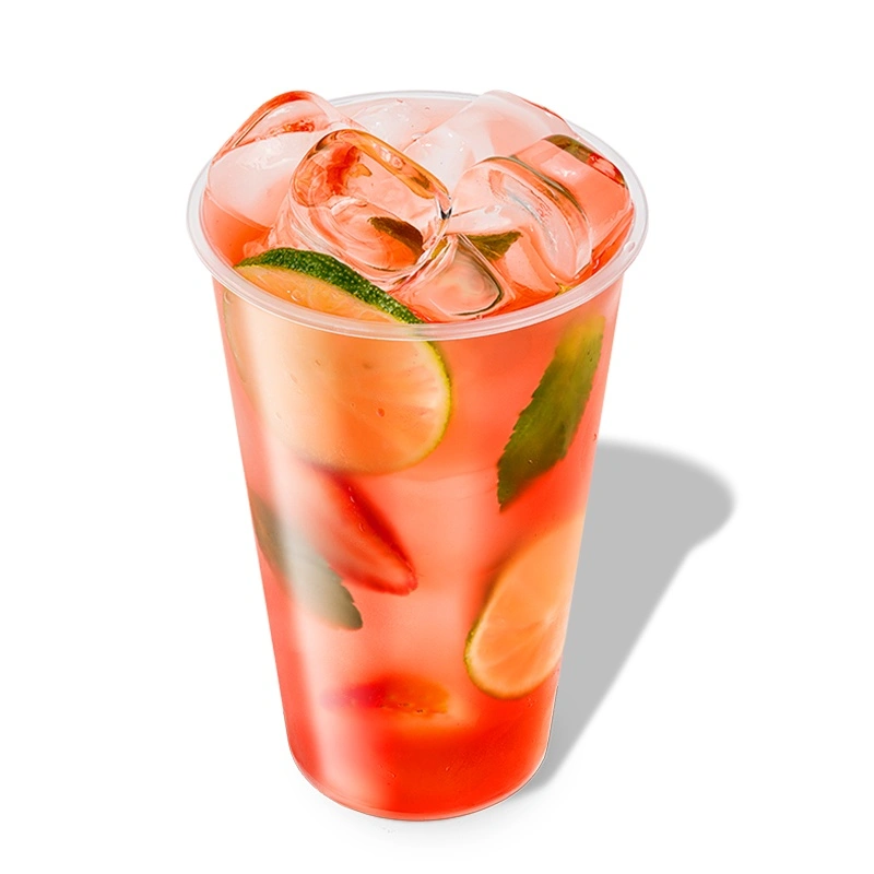 Лимонад клубничный мохито - Клубника, мята, лайм, сироп клубника, сок лимона, газированная вода, лёд