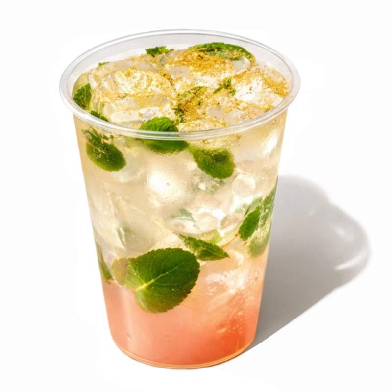 Лимонад Мятный Персик - Освежающий лимонад с ярким вкусом персика, соком цитрусов и свежестью мяты