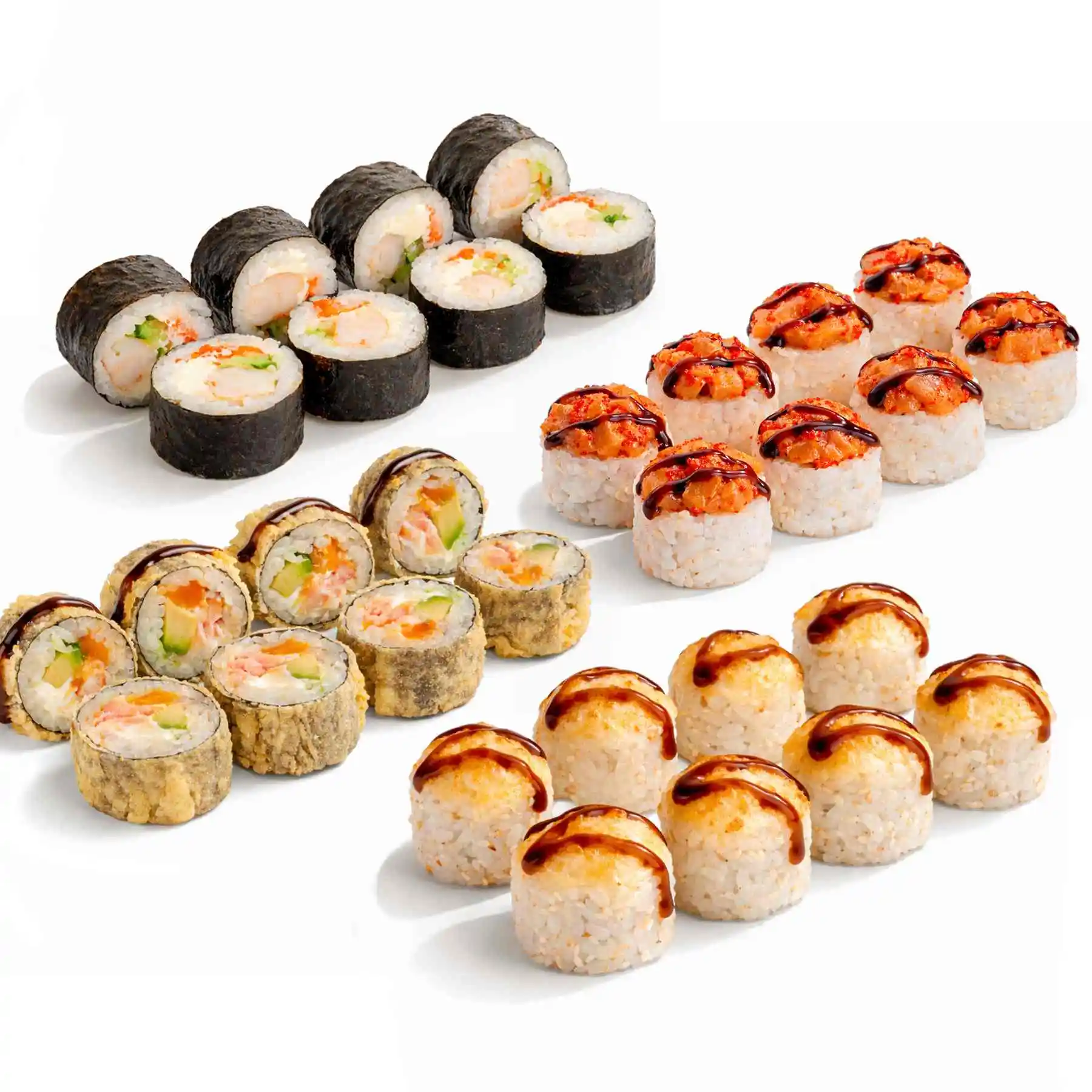 Четыре ролла - Четыре ролла на выбор — классические, запеченные или темпура