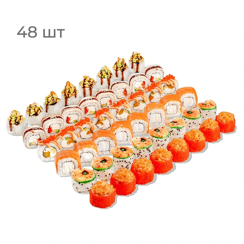 Япоки - Фирменный сет от Шефа. Филадельфия, Сливочный Угорь, Креветка Васаби, Угорь Тартар, Фудзи и Тропический Краб